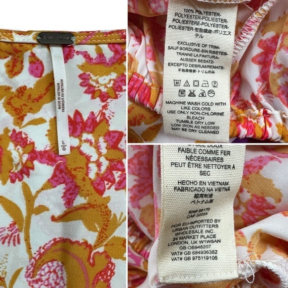 Free People Cruisin Together Mixed Print Puff Sleeve Surplice Top | Large - Picture 12 of 15